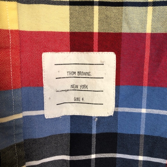 Thom Browne Button Down Flannel Shirt XL Size 4 - Picture 5 of 6